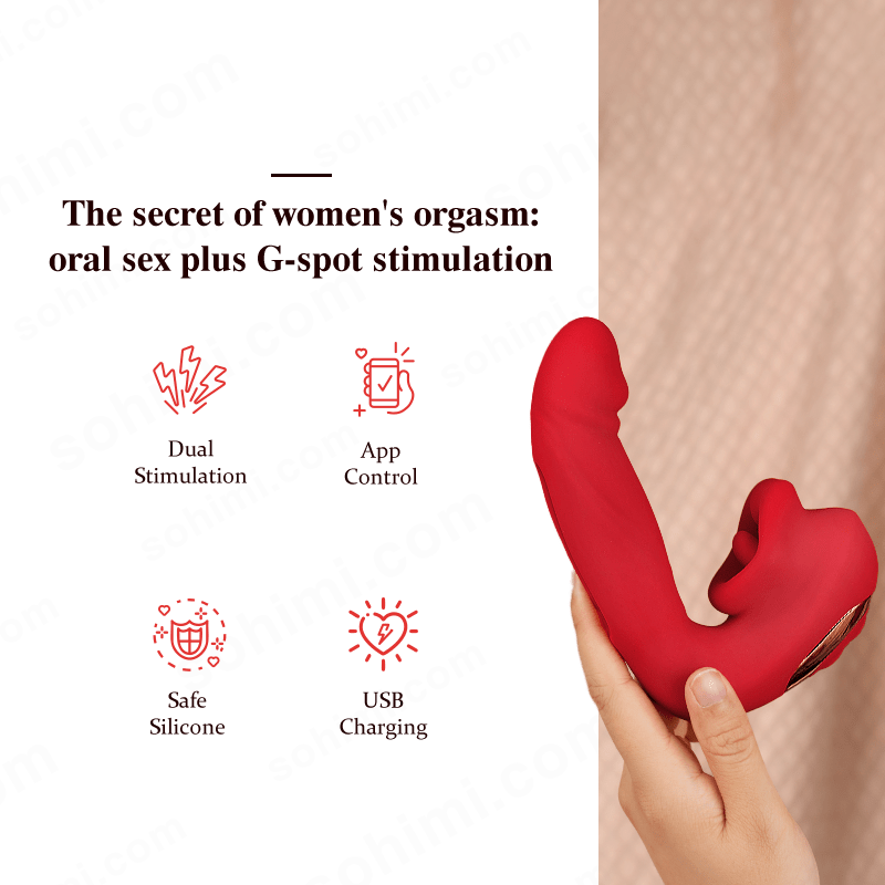 VIXEN| App Control Licking and Suction Flapping Clit G - Spot Stimulator Toy - Sohimi