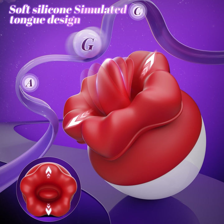 Woman 2 in 1 Clitoirs Oral Licking and vibrating Flower Vibrator - Sohimi