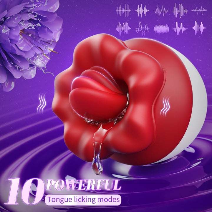 Woman 2 in 1 Clitoirs Oral Licking and vibrating Flower Vibrator - Sohimi