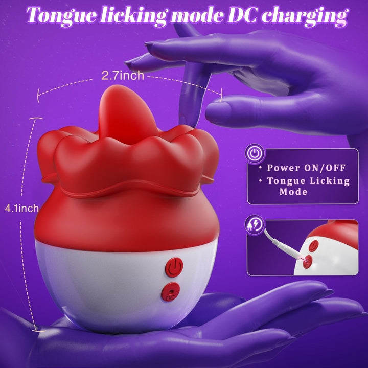 Woman 2 in 1 Clitoirs Oral Licking and vibrating Flower Vibrator - Sohimi