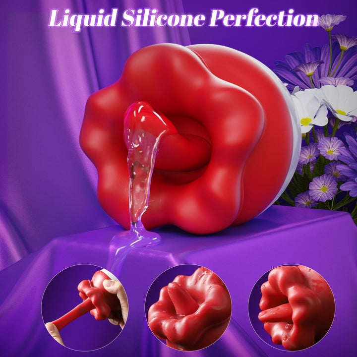 Woman 2 in 1 Clitoirs Oral Licking and vibrating Flower Vibrator - Sohimi
