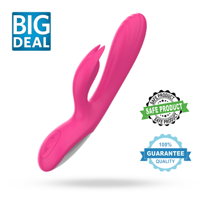 Double Fun Realistic Rabbit Silicone Sex Toy for Woman
