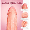 10-Inch Lifelike Penis with Curved Shaft for Vaginal G-spot Stimulation Anal Dildo Adult Pleasure