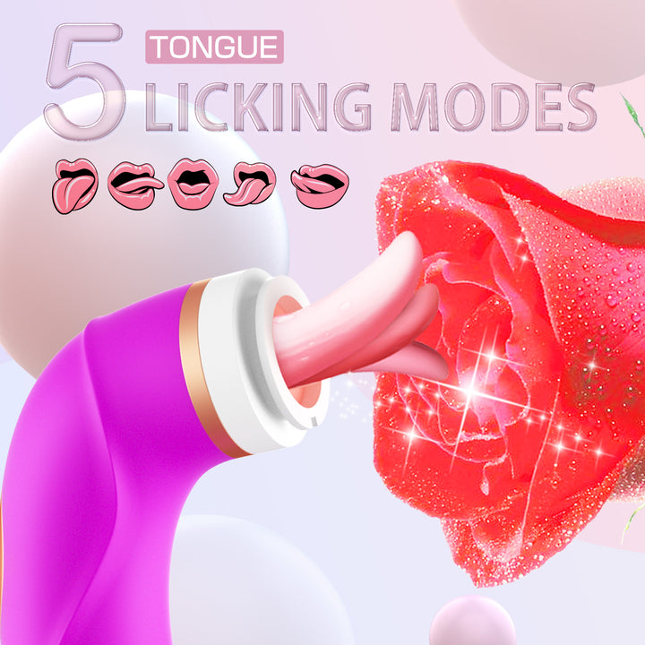 Big Size Tongue Licking Triple Stimulation Vibrator