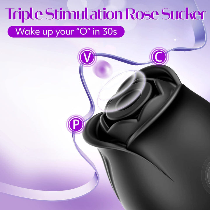 Body-Safe Silicone Rose Sucking Sex Toy for Women