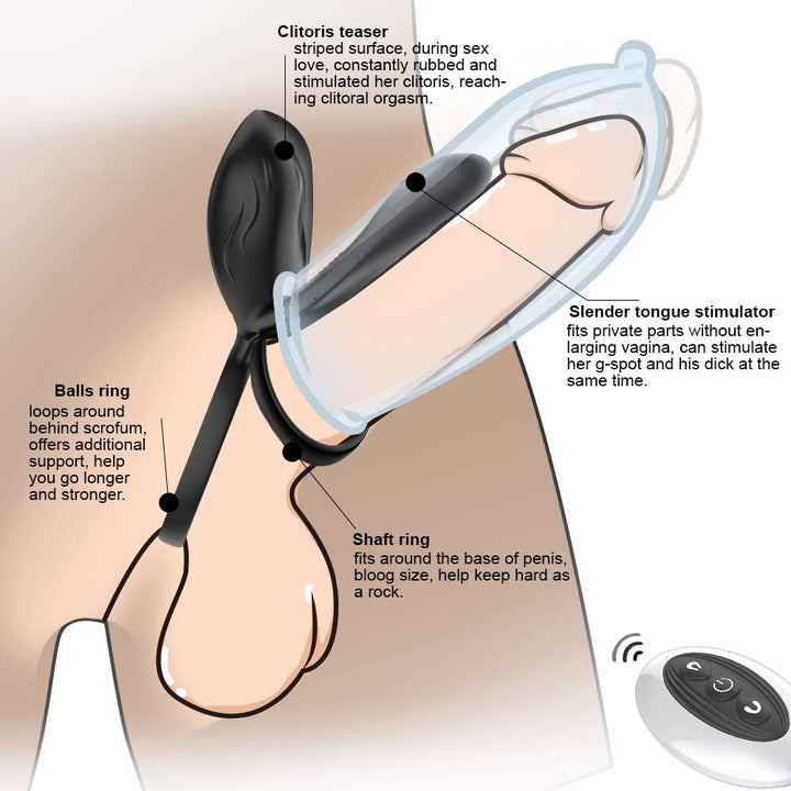 Couple Penis Cock Ring Clit Sucking G-spot Vibrator Dildo Sex Toys For Men  Women